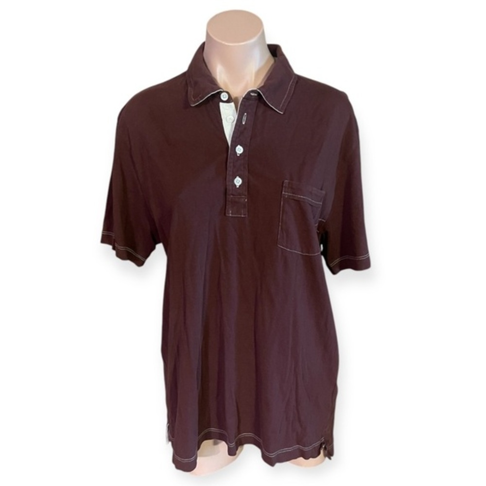 Billy Reid Men’s XL Maroon Interlock Polo Shirt